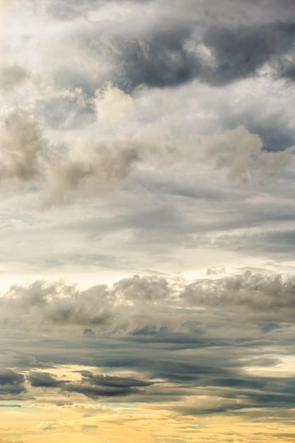 Colorful dramatic sky with cloud at sunset