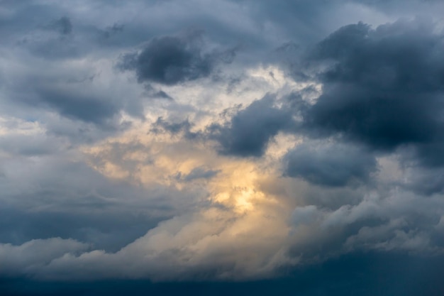 Colorful dramatic sky with cloud at sunset