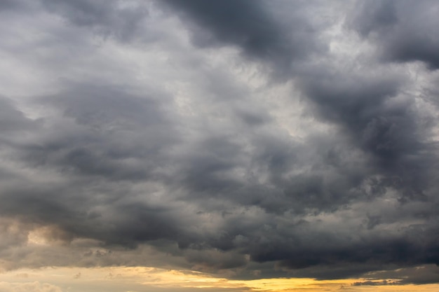 Colorful dramatic sky with cloud at sunset