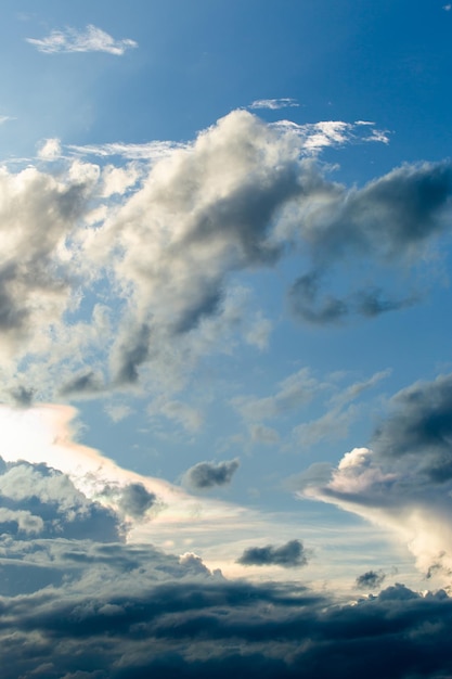 Colorful dramatic sky with cloud at sunset