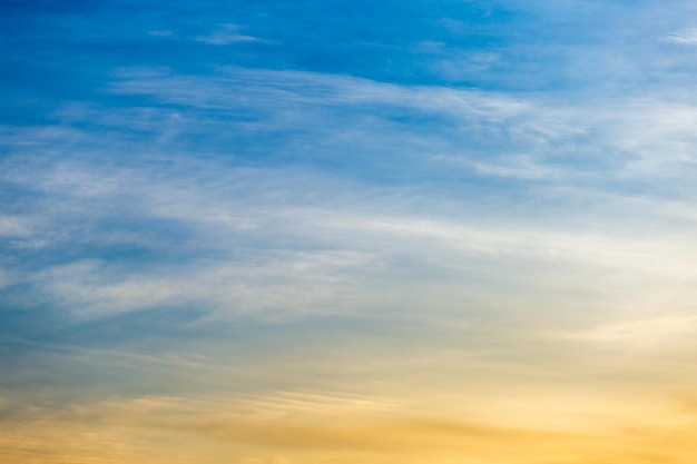 Colorful dramatic sky with cloud at sunset