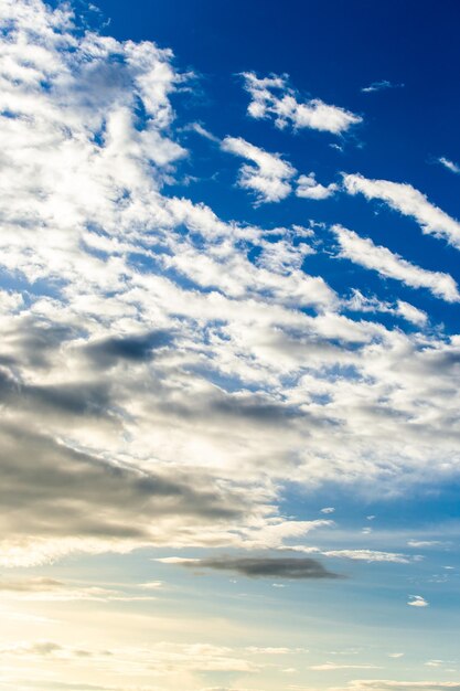 Colorful dramatic sky with cloud at sunset