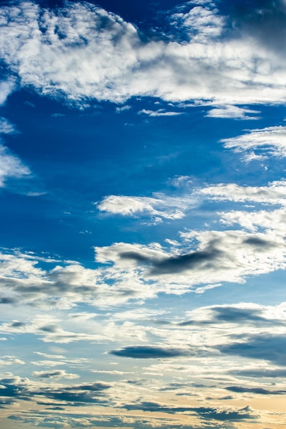 Colorful dramatic sky with cloud at sunset