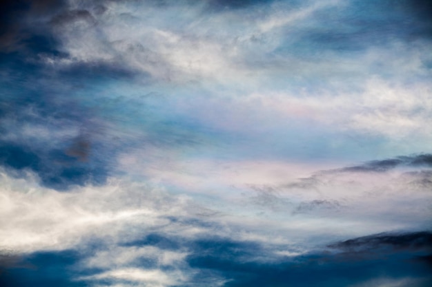 Colorful dramatic sky with cloud at sunset