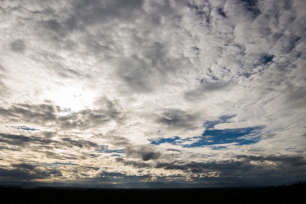 Colorful dramatic sky with cloud at sunset