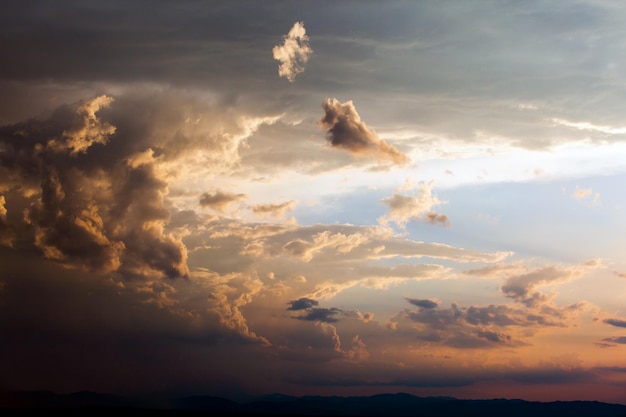 Colorful dramatic sky with cloud at sunsetbeautiful sky with clouds background