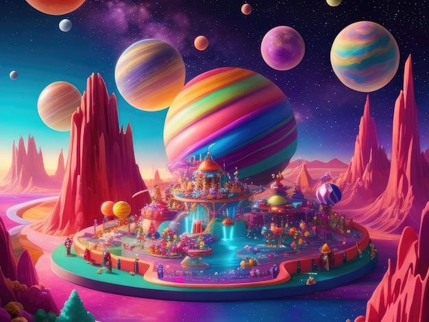 A colorful dream world