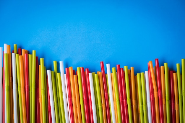 Colorful drinking straws for the color background.