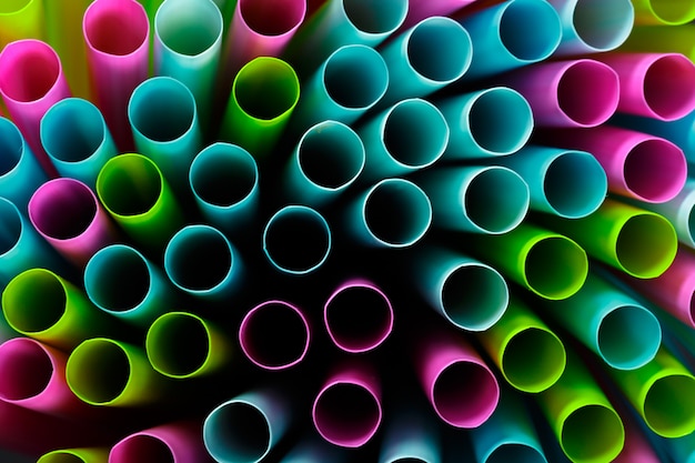 Colorful drinking straws