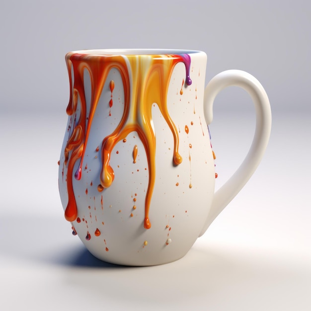 Colorful Dripping Mug A Stunning 3d Design With Unreal Engine Style