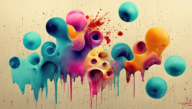 Colorful drops splatter texture background illustration in pastel colors