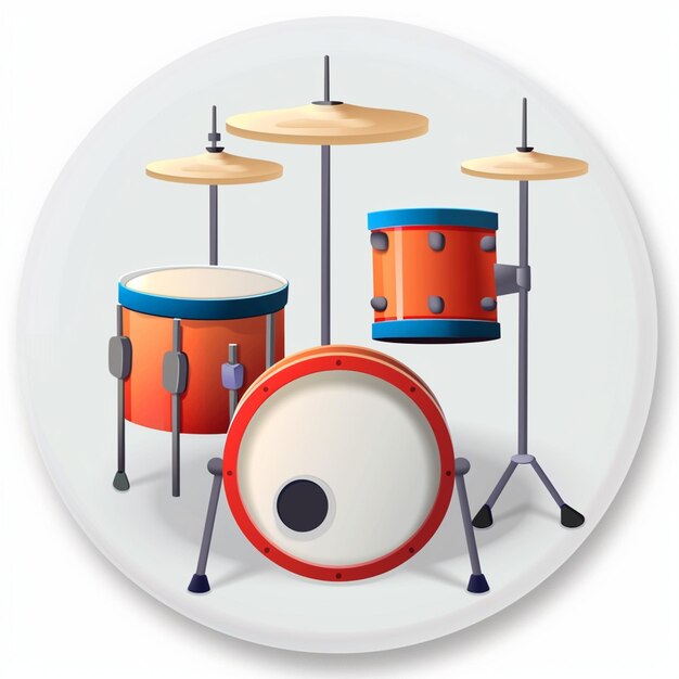 Photo a colorful drum set with a drawing of drums and the words  the word  on it