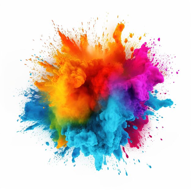 Colorful dust explode Painted Holi powder festival Generative Ai