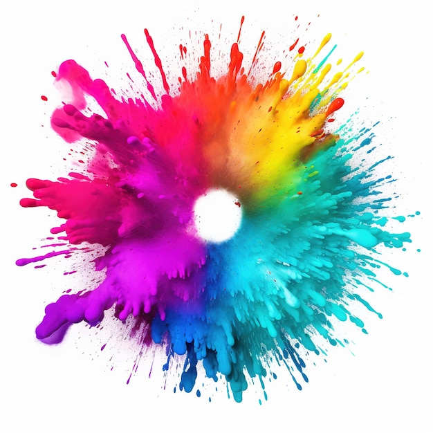 Colorful dust explode Painted Holi powder festival Generative Ai