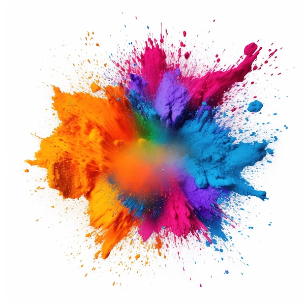 Colorful dust explode Painted Holi powder festival Generative Ai