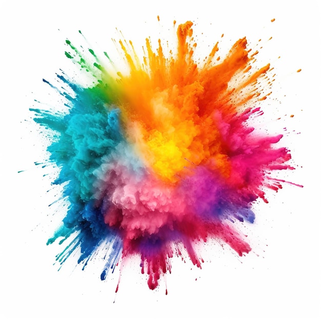 Colorful dust explode Painted Holi powder festival Generative Ai