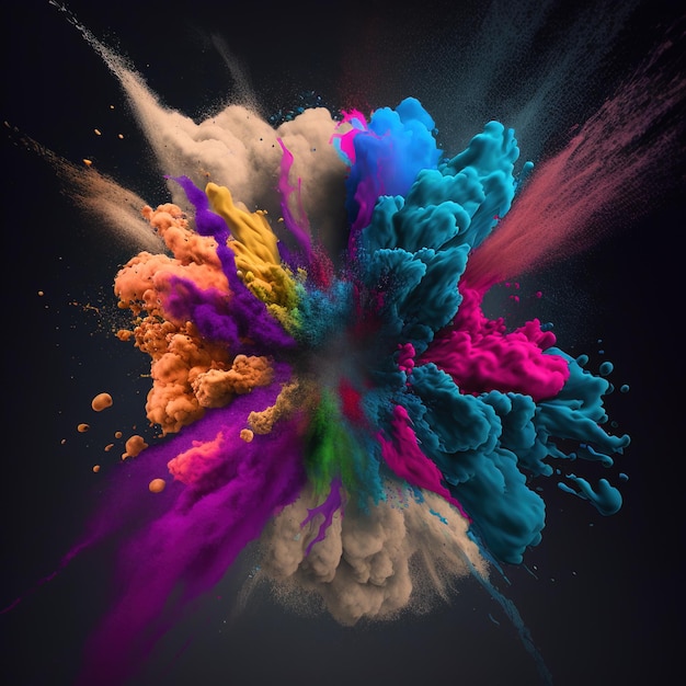 Colorful dust with dark background