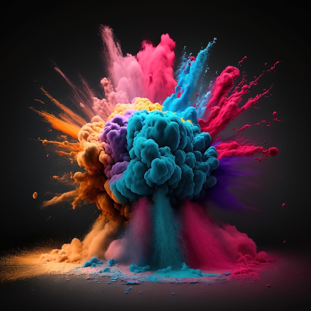 Colorful dust with dark background