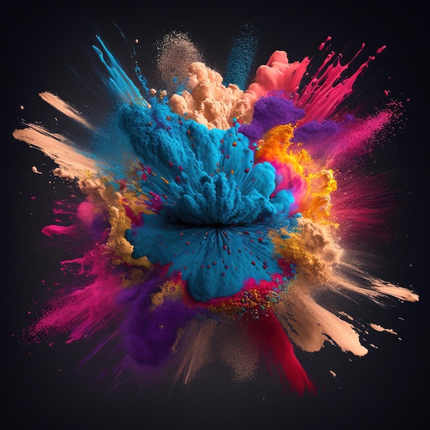 Colorful dust with dark background