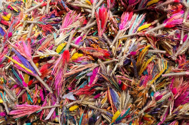 Colorful dyied dried wild flowers for doceration