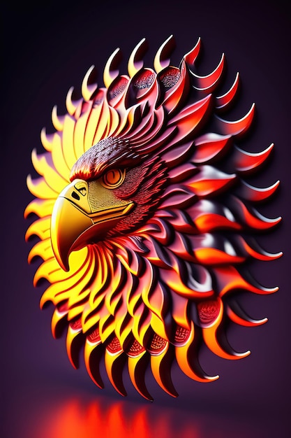 A colorful eagle with the symbol of the year.