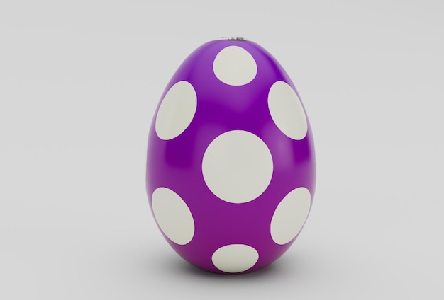 Красочное пасхальное яйцо минимальный 3d-рендеринг на белом фоне