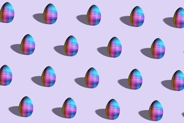 Colorful easter egg pattern made, minimal easter concept