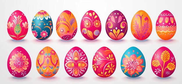 Colorful easter egg on whtie background