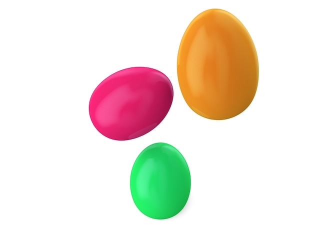 Colorful Easter eggs. 3d render illustration