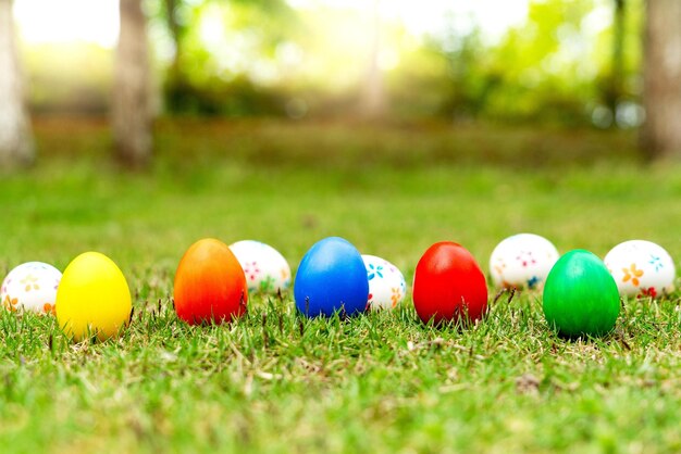 Colorful easter eggs background happy easter