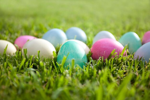 Colorful easter eggs background happy easter