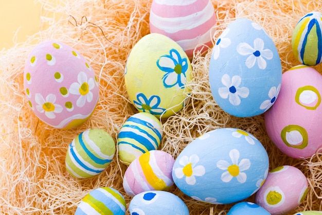 Colorful Easter Eggs background Happy Easter