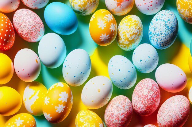 Colorful Easter Eggs Background