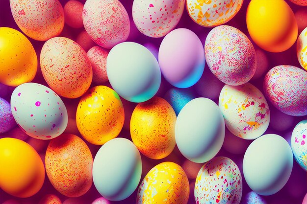 Colorful easter eggs background