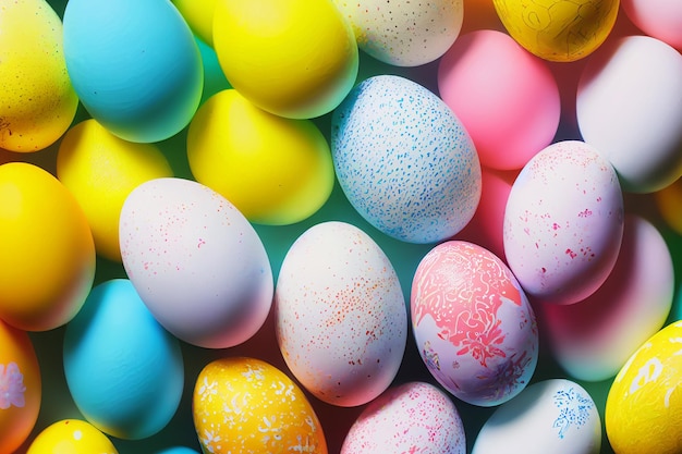 Colorful Easter Eggs Background