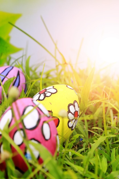 colorful Easter Eggs celebration Spring event background