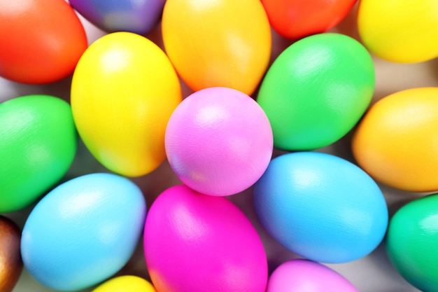 colorful easter eggs closeup