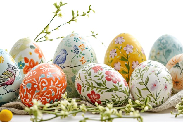 Photo colorful easter eggs decor collection