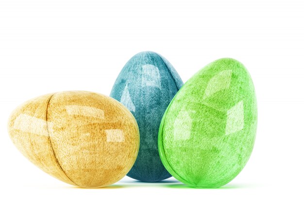 Colorful easter eggs isolated on white