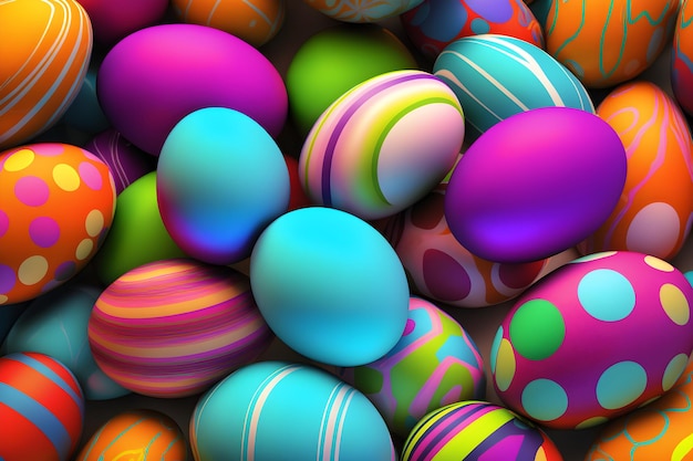 Colorful easter eggs pattern