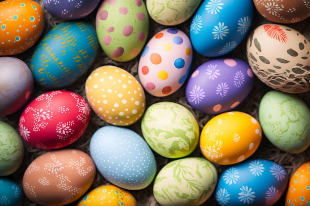 Colorful easter eggs pattern