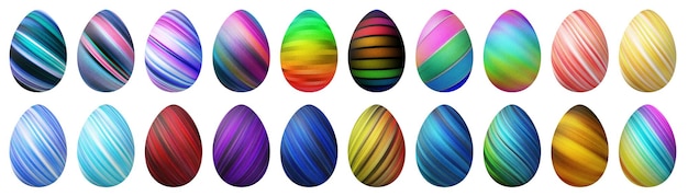 Photo colorful easter eggs set multicolored eggs set