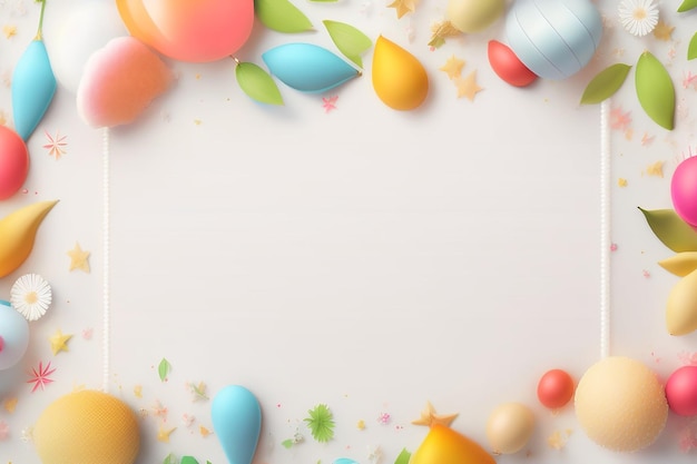 Colorful easter eggs on a white background