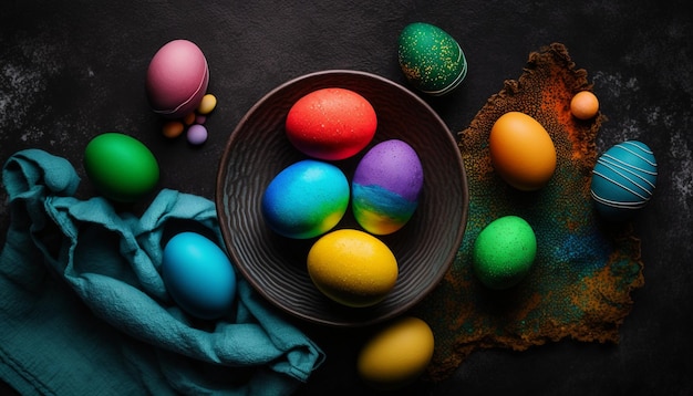 colorful easter eggs