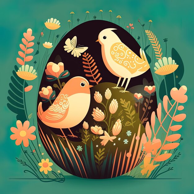 Colorful Easter Illustration in Vector Art