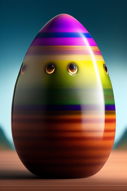 A colorful egg with the word easter on it