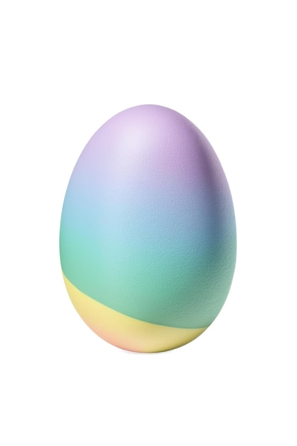 A colorful egg with a yellow stripe on a white background.