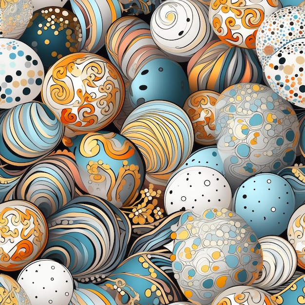 colorful eggs balls pattern