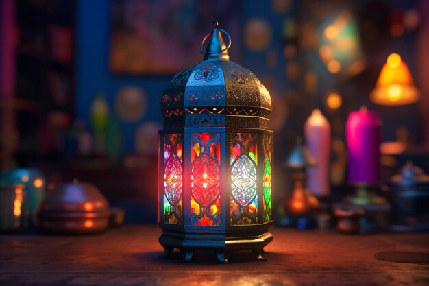 The colorful Eid alFitr lantern symbolizes the joy and unity of the Muslim community