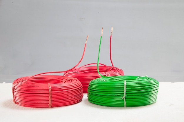 Colorful electric wiring cable energy and technology isolated image